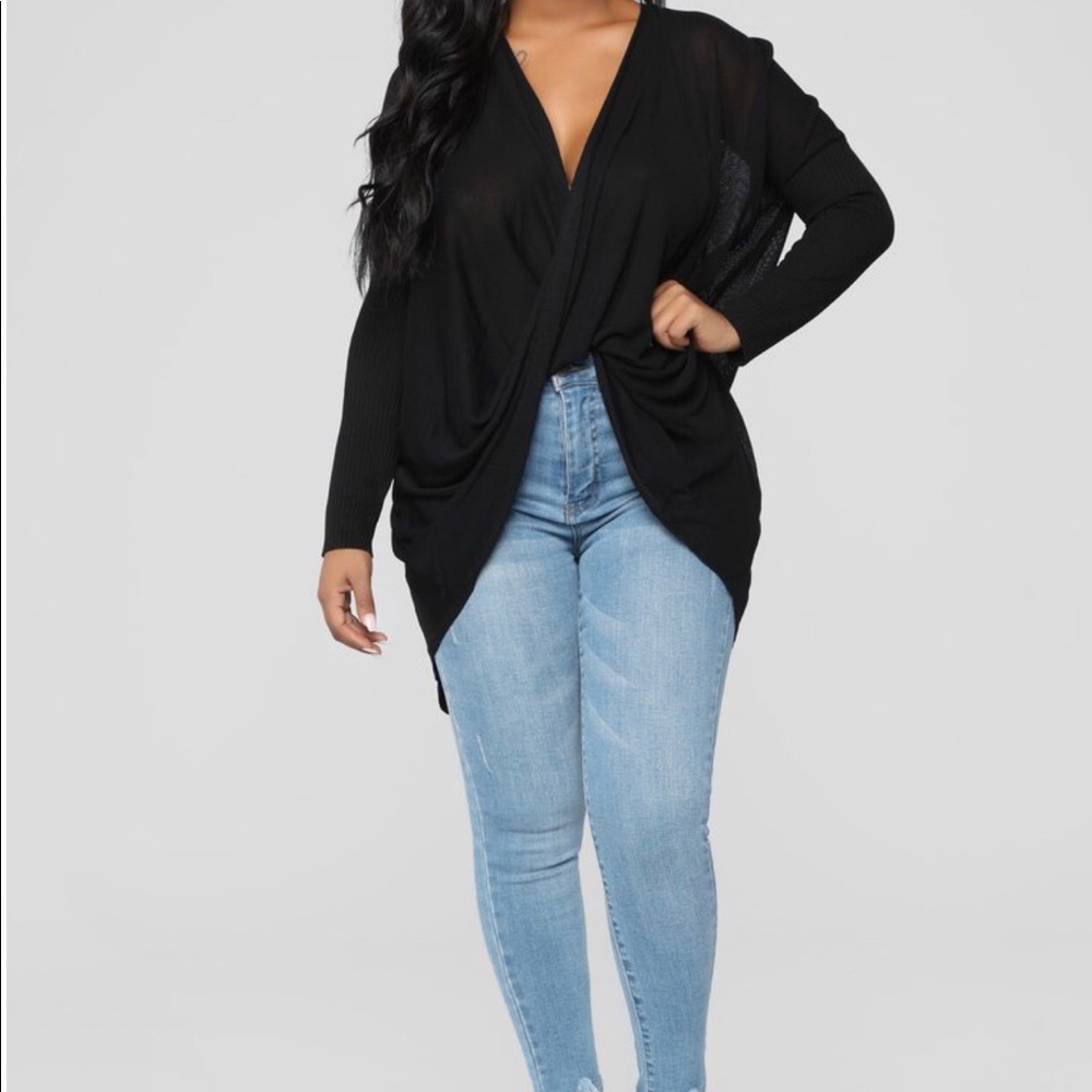 Fashion Nova Sammie hi-low sweater.